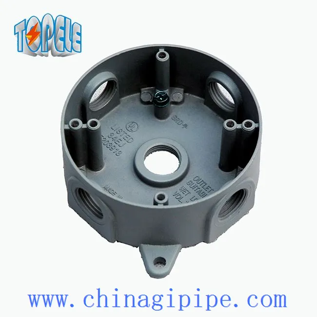 กล่องอลูมิเนียมกลมกันฝนและฝนสภาพอากาศแบบไฟฟ้า 4 รู